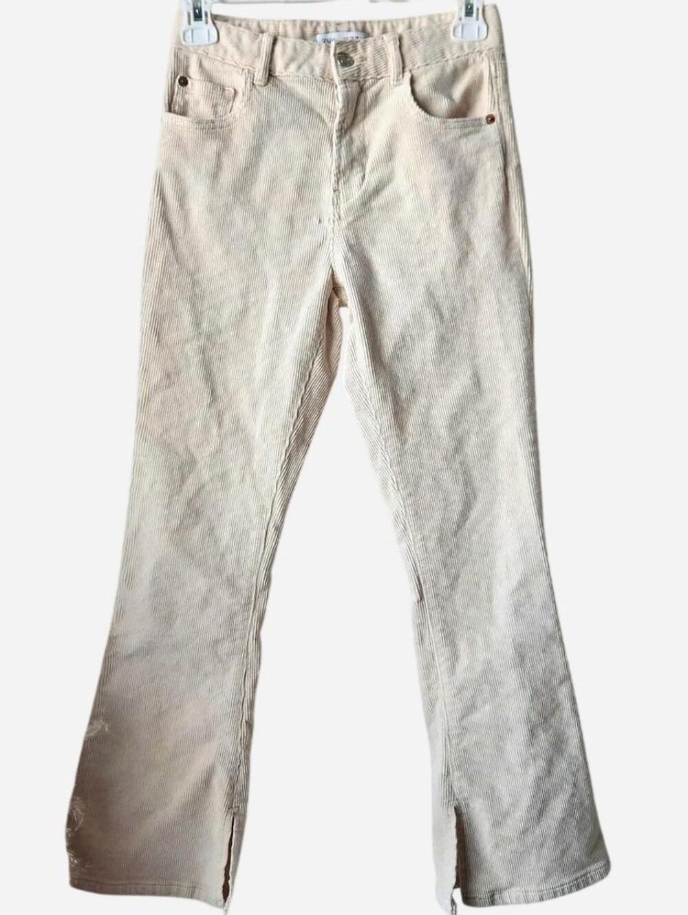 Zara Women's Beige Flare Jeans